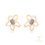 گوشواره ژوپینگ رنگ طلایی طرح طلا ۱۸ عیار نگین‌دار کد A00914827