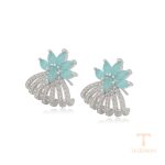 گوشواره ژوپینگ طلای سفید (رادیوم) نگین‌دار کد C000014166