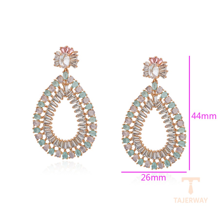 نمای نزدیک گوشواره ژوپینگ نگیندار کد S00139492