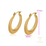 نمای نزدیک گوشواره ژوپینگ بدون نگین مناسب پوست حساس کد T000876685