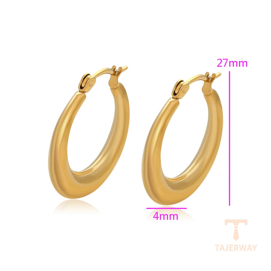 نمای نزدیک گوشواره ژوپینگ بدون نگین مناسب پوست حساس کد T000876685