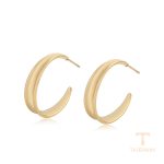 نمای نزدیک گوشواره ژوپینگ بدون نگین مناسب پوست حساس کد T000901103