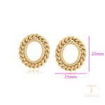 نمای نزدیک گوشواره ژوپینگ بدون نگین رنگ ثابت مناسب پوست حساس کد T000963023