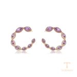 نمای نزدیک گوشواره ژوپینگ نگین‌دار کد X000692484