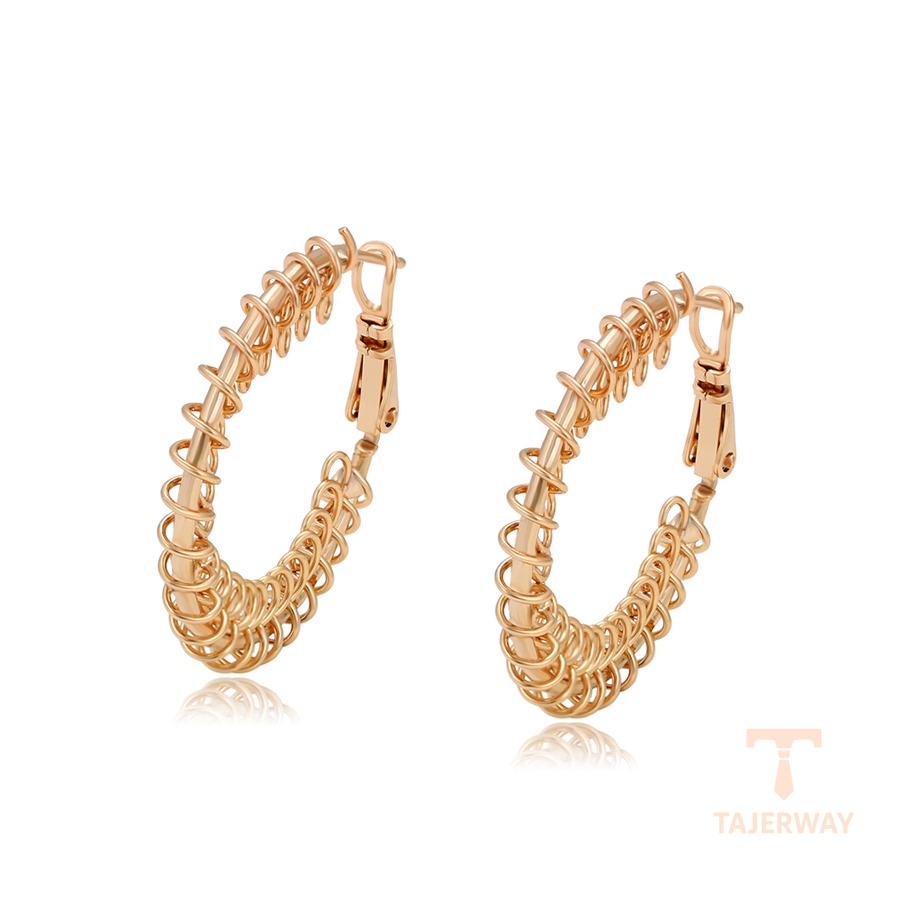 گوشواره ژوپینگ رنگ طلایی طرح طلا ۱۸ عیار کد X000760342