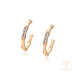 نمای نزدیک گوشواره ژوپینگ نگین‌دار کد X000818206