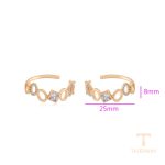نمای نزدیک گوشواره ژوپینگ نگین‌دار کد X000892137