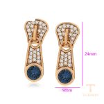 نمای نزدیک گوشواره ژوپینگ نگین‌دار کد X000924262