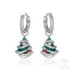 گوشواره ژوپینگ طلای سفید (رادیوم) نگین‌دار کد X000954324