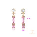 نمای نزدیک گوشواره ژوپینگ نگین‌دار کد X000990475