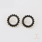نمای نزدیک گوشواره ژوپینگ نگین‌دار رنگ ثابت کد X001033199