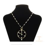 گردنبند ژوپینگ رنگ طلایی طرح طلا ۱۴ عیار نگین‌دار کد A00919171