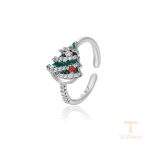 انگشتر ژوپینگ طلای سفید (رادیوم) نگین‌دار کد X000968802