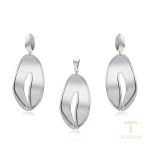ست ژوپینگ طلای سفید (رادیوم) بدون نگین کد 14SET24122331