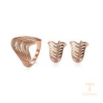 ست ژوپینگ رنگ طلایی طرح طلا کد 64654