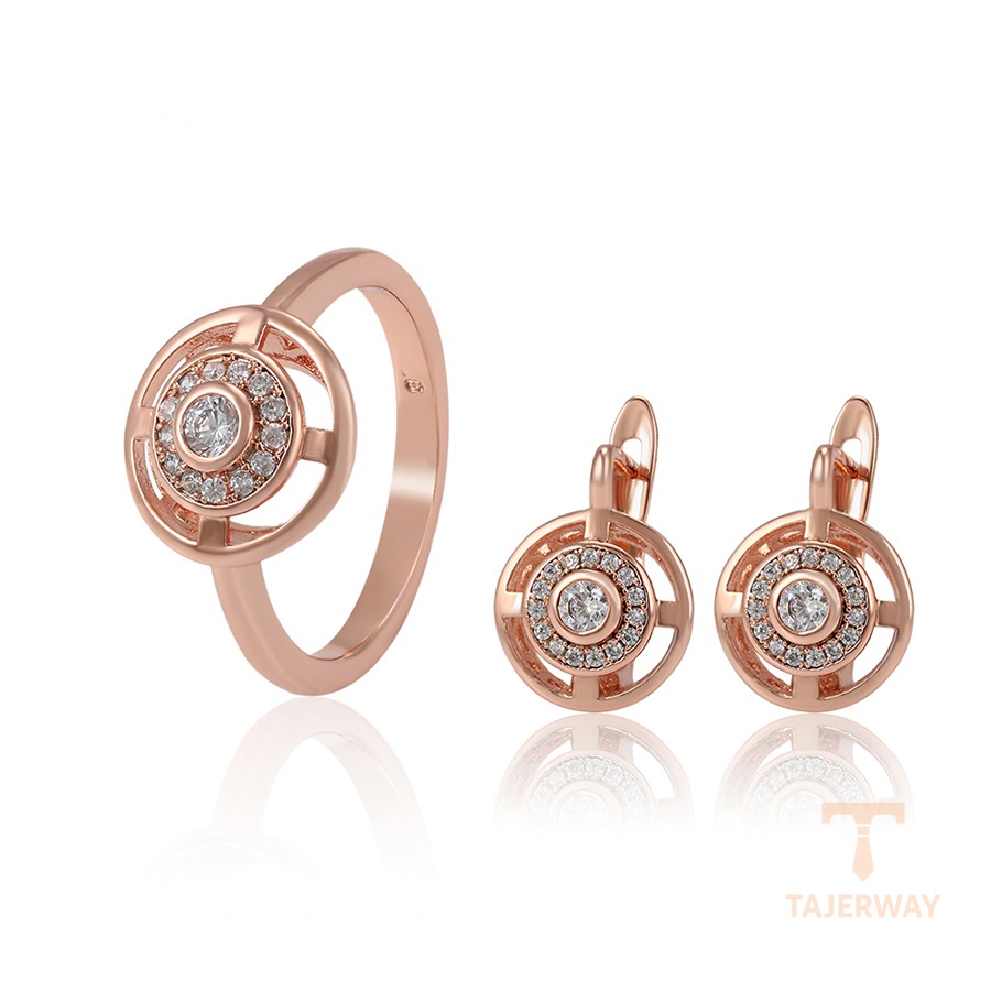 ست ژوپینگ رنگ طلایی طرح طلا نگین‌دار کد 65364