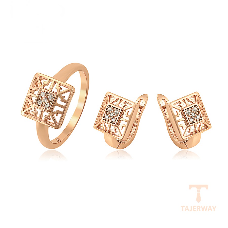 ست ژوپینگ رنگ طلایی طرح طلا ۱۸ عیار کد A00917078