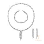 ست ژوپینگ طلای سفید (رادیوم) نگین‌دار کد X000872855