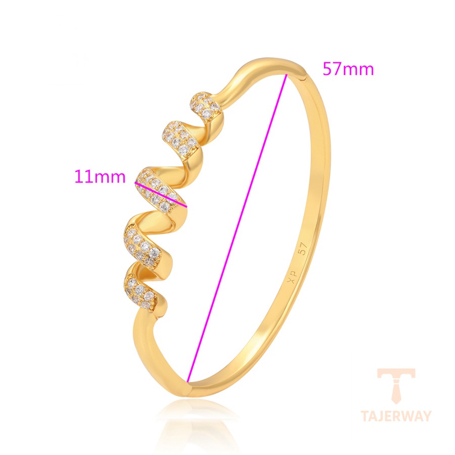 النگو ژوپینگ رنگ طلایی طرح طلا ۲۴ عیار نگین‌دار کد 14BR24122303