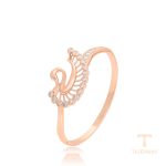 النگو ژوپینگ رنگ طلایی طرح طلا نگین‌دار کد 50838