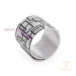 النگو ژوپینگ طلای سفید (رادیوم) نگین‌دار کد 52010-A12