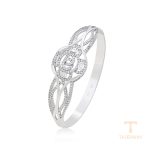 النگو ژوپینگ طلای سفید (رادیوم) نگین‌دار کد A00379107