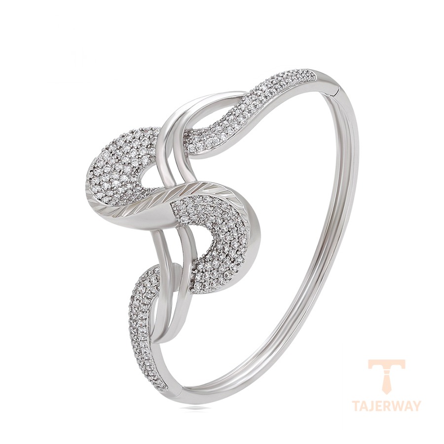 النگو ژوپینگ طلای سفید (رادیوم) نگین‌دار کد A00425872