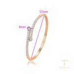 نمای نزدیک النگو ژوپینگ نگین‌دار کد A00427666