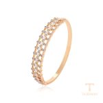 النگو ژوپینگ رنگ طلایی طرح طلا نگین‌دار کد A00918808