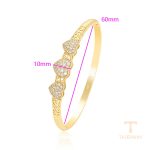 جزییات و نمای نزدیک النگو ژوپینگ طول 60(±2)mm وزن 13.03 گرم کد X000440039
