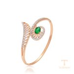 النگو ژوپینگ رنگ طلایی طرح طلا ۱۸ عیار نگین‌دار کد X000688075