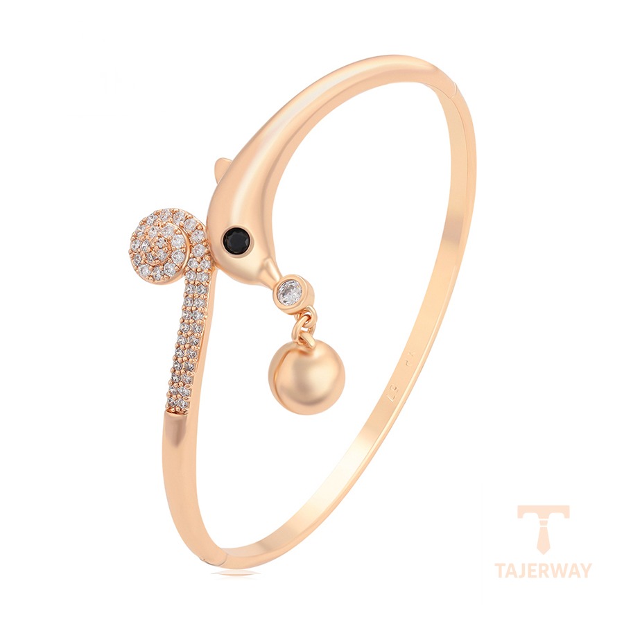 النگو ژوپینگ رنگ طلایی طرح طلا ۱۸ عیار نگین‌دار کد X000798082