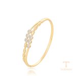 النگو ژوپینگ رنگ طلایی طرح طلا ۱۴ عیار نگین‌دار کد X000801902