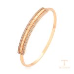 النگو ژوپینگ رنگ طلایی طرح طلا ۱۸ عیار نگین‌دار کد X000829435