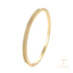 النگو ژوپینگ رنگ طلایی طرح طلا ۱۴ عیار نگین‌دار کد X000945556