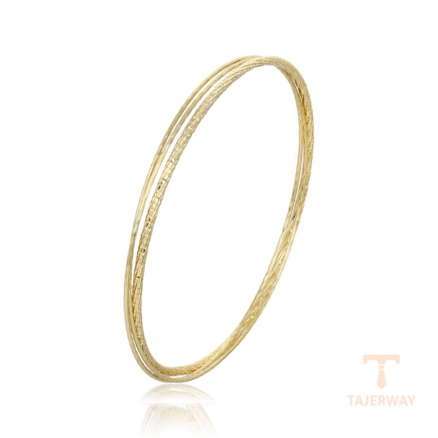 النگو ژوپینگ رنگ طلایی طرح طلا ۱۴ عیار بدون نگین کد X000956717