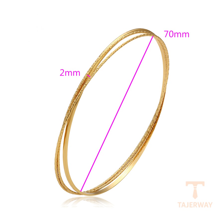 جزییات و نمای نزدیک النگو ژوپینگ طول 70(±2)mm وزن 4.84 گرم کد X000956722