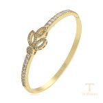 النگو ژوپینگ رنگ طلایی طرح طلا ۱۴ عیار نگین‌دار کد X000992929