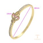 جزییات و نمای نزدیک النگو ژوپینگ طول 60(±2)mm وزن 14.83 گرم کد X000992929