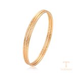 النگو ژوپینگ رنگ طلایی طرح طلا ۱۸ عیار بدون نگین کد X001003311