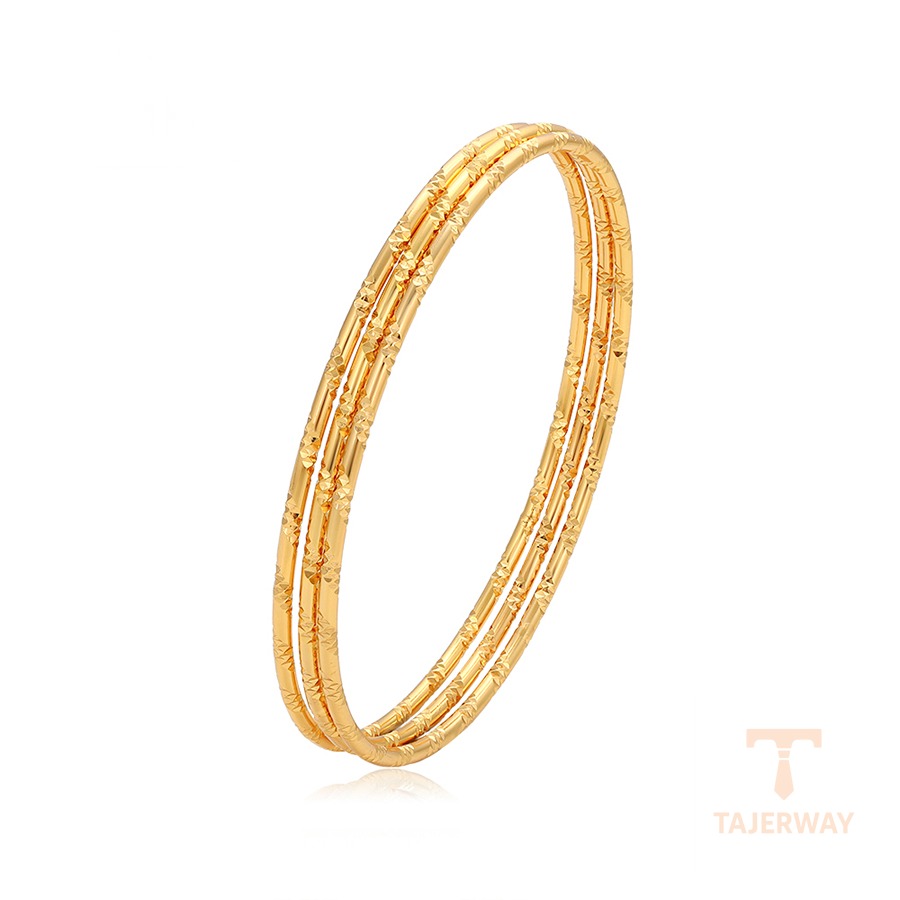 النگو ژوپینگ رنگ طلایی طرح طلا ۲۴ عیار بدون نگین کد X001007266