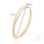 جزییات و نمای نزدیک النگو ژوپینگ طول 69(±2)mm وزن 7.05 گرم کد X001030399