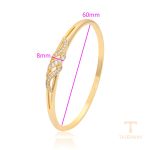 جزییات و نمای نزدیک النگو ژوپینگ طول 57(±2)mm وزن 11.63 گرم کد X001159140