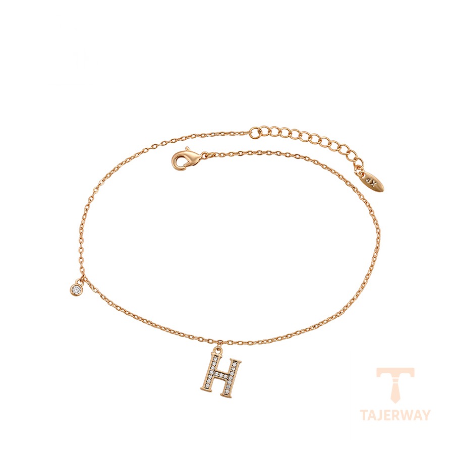 دستبند ژوپینگ رنگ طلایی طرح طلا ۱۸ عیار نگین‌دار کد A00781803