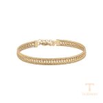 دستبند ژوپینگ رنگ طلایی طرح طلا ۱۴ عیار بدون نگین کد T000959302