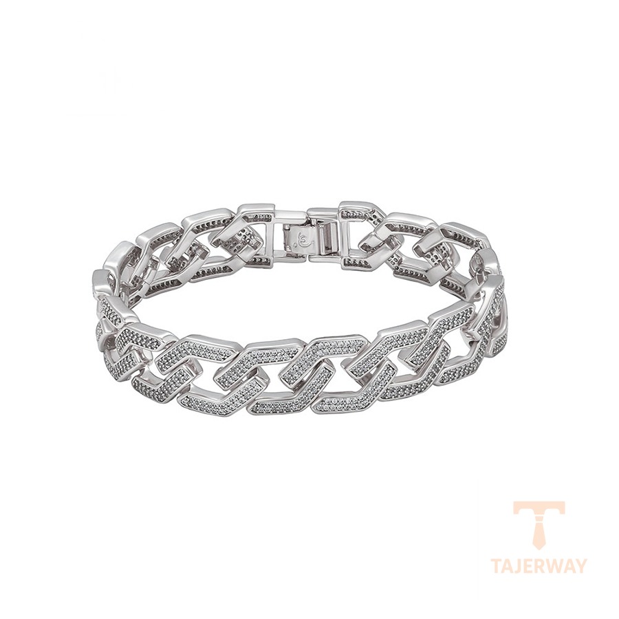 دستبند ژوپینگ طلای سفید (رادیوم) کد X000782587