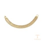 دستبند ژوپینگ رنگ طلایی طرح طلا ۱۴ عیار نگین‌دار کد X000859985