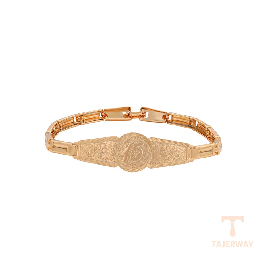 دستبند ژوپینگ رنگ طلایی طرح طلا ۱۸ عیار بدون نگین کد X000878882