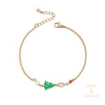 دستبند ژوپینگ رنگ طلایی طرح طلا ۱۸ عیار کد X000966092