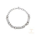 دستبند ژوپینگ طلای سفید (رادیوم) بدون نگین کد X000972356